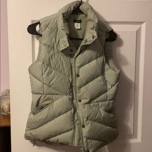 J Crew light green puffer vest